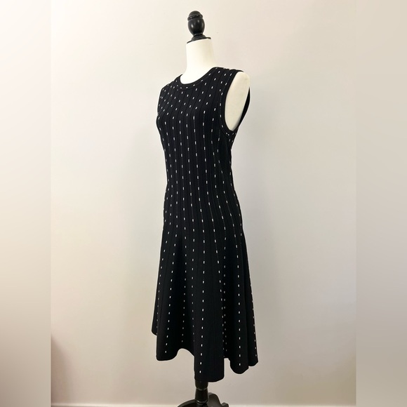 Black Ribbed Knit Sleeveless Dress, Fit & Flare, Holiday - size Medium - Picture 1 of 7